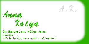 anna kolya business card